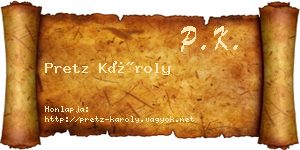 Pretz Károly névjegykártya