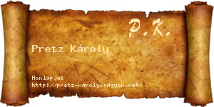 Pretz Károly névjegykártya
